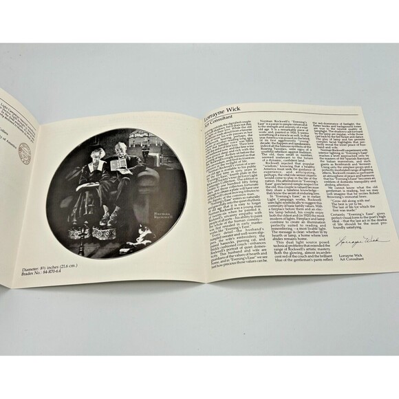 VINTAGE Knowles Norman Rockwell “Evening’s Ease” 8" Wall Plate 1985 w/ Box & COA - Picture 8 of 11